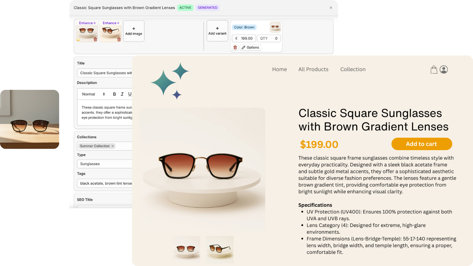 AI Product Listing Generator - review and edit generated listing