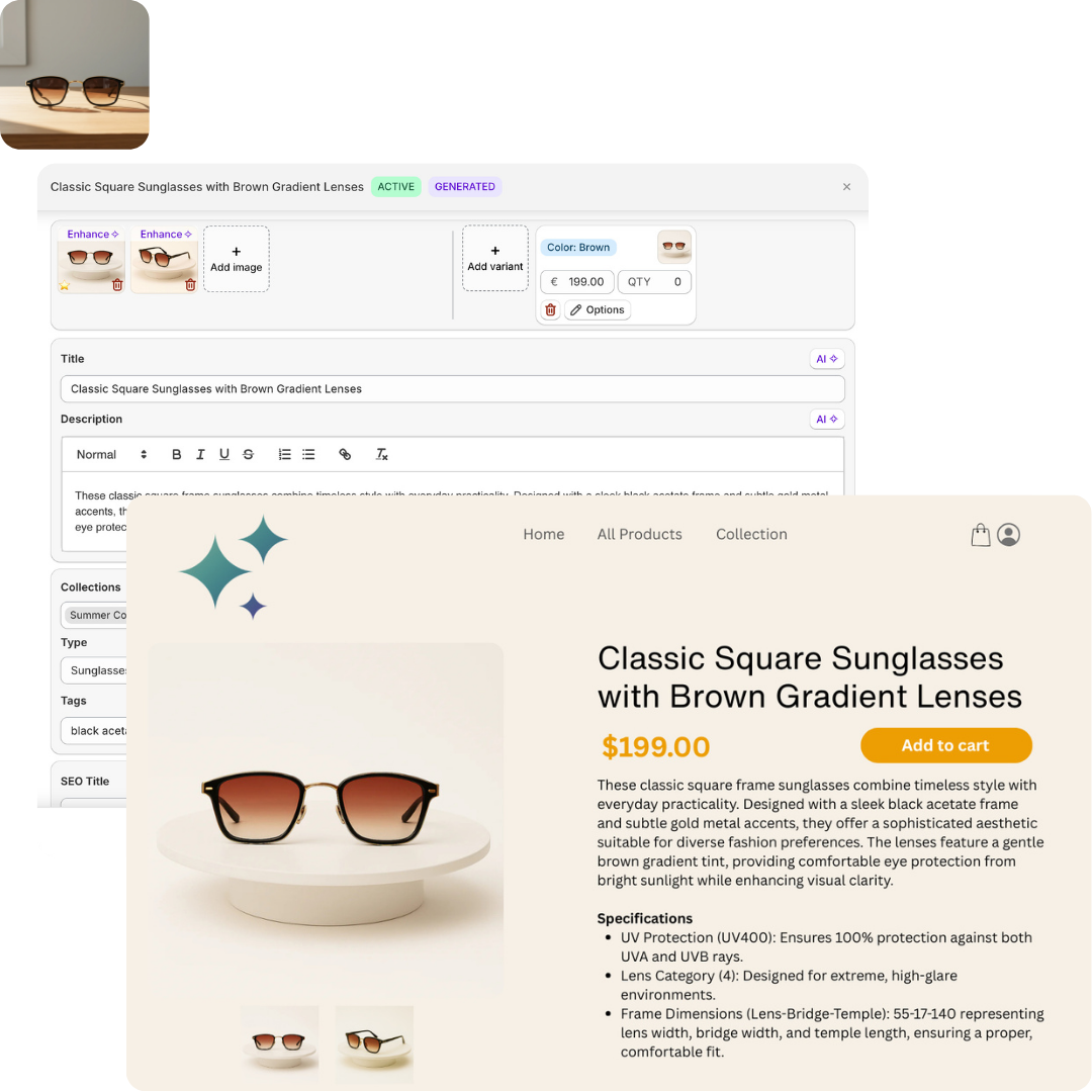 AI Product Listing Generator - review and edit generated listing