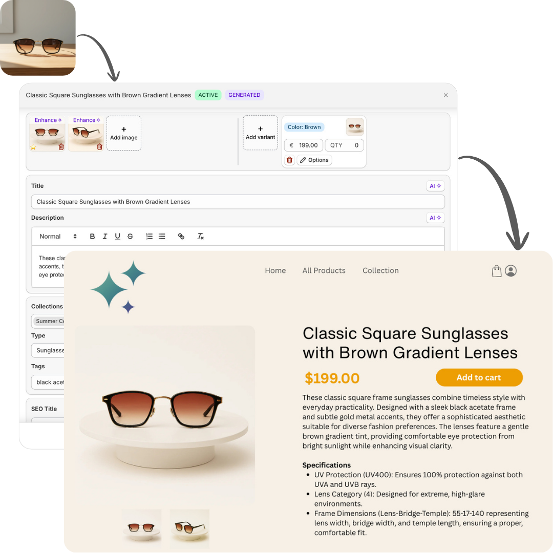 Listagrow AI listing generator - from product photo to complete Shopify listing